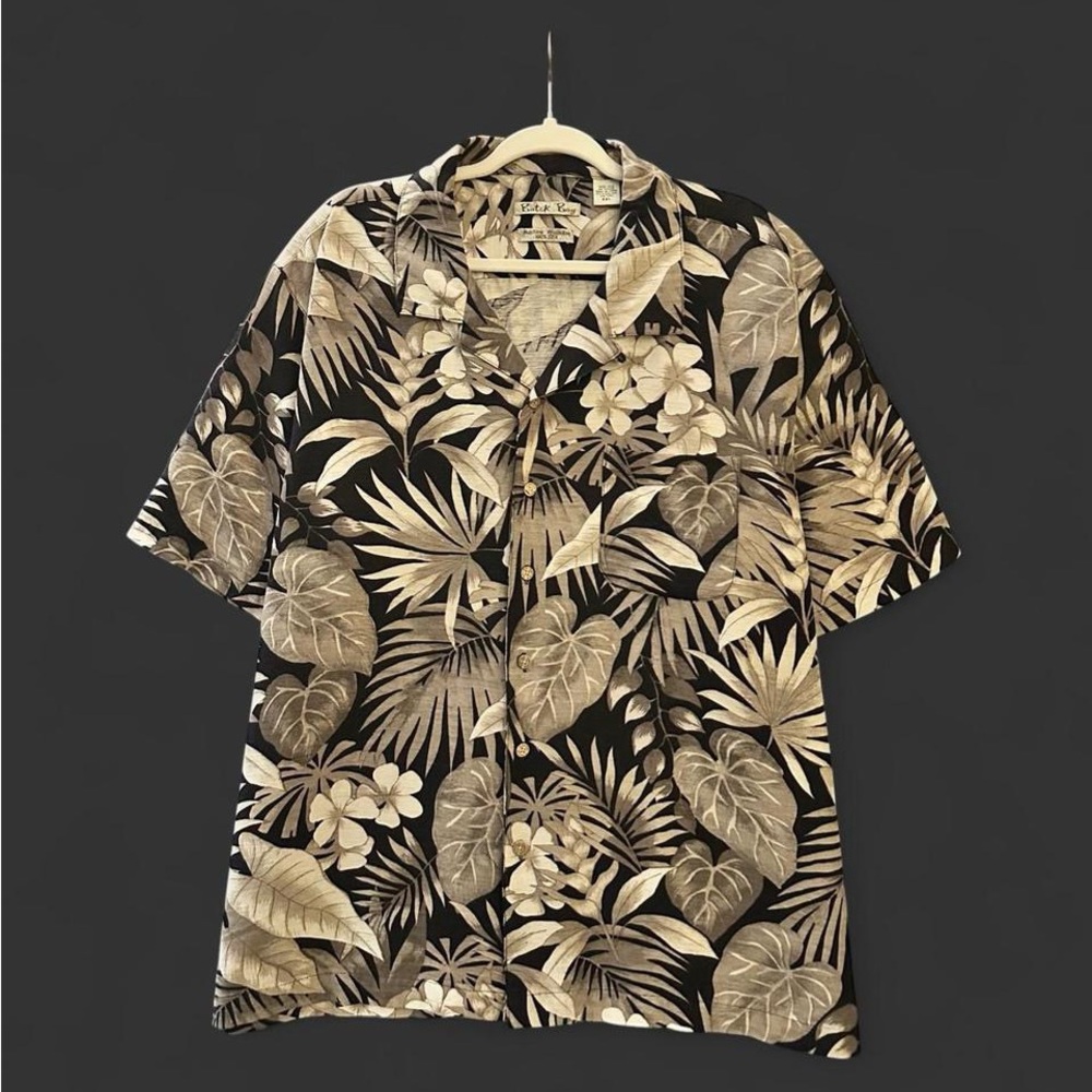 🔥 100% SILK Batik Bay Hawaiian Camp Shirt